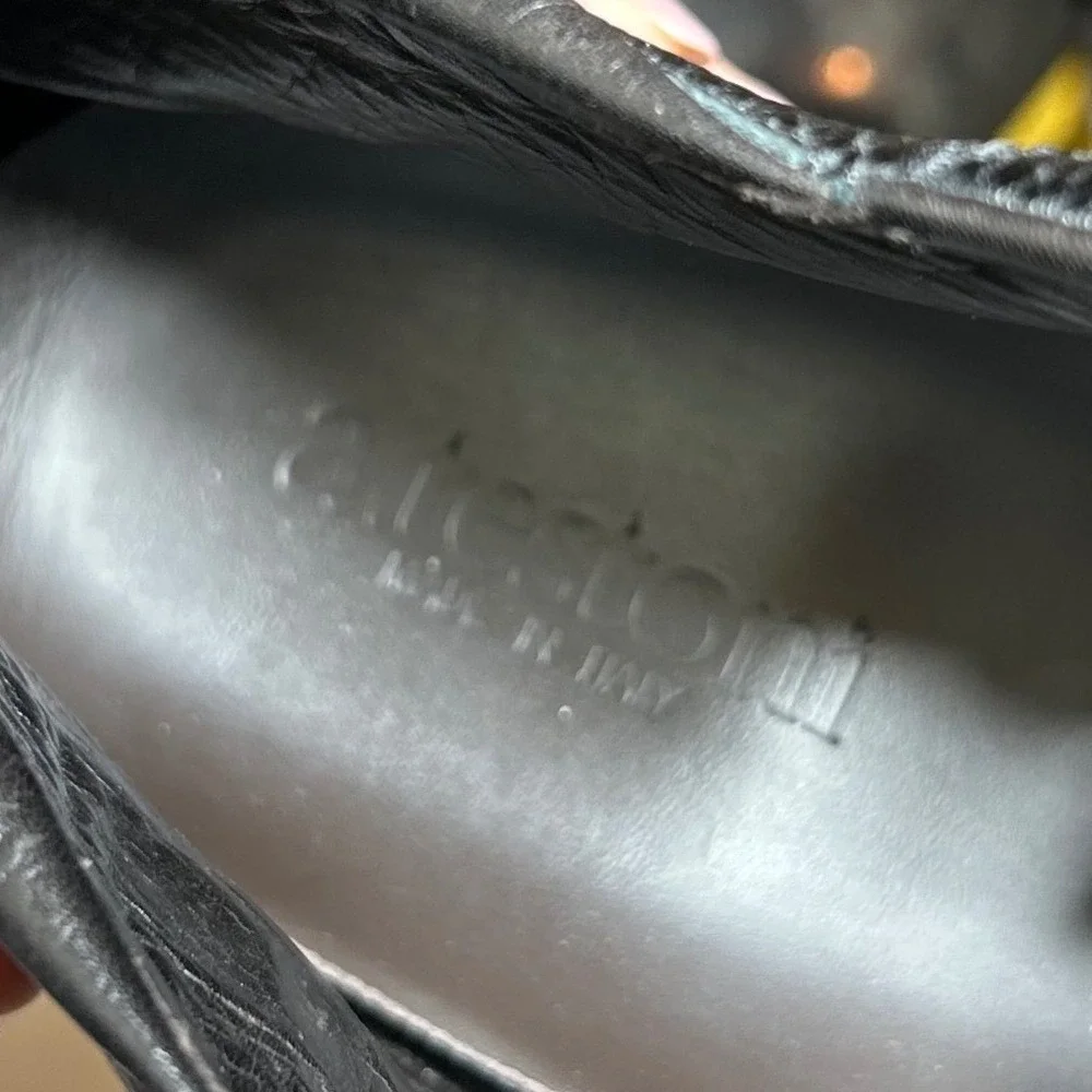 A. Testoni Mens Black Pebbled Leather Chukka Boots Made in Italy‎ Size 11